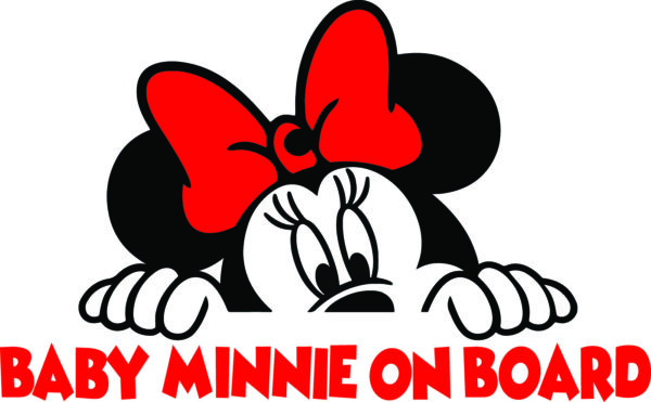 Baby Decal - Baby Minnie On Board