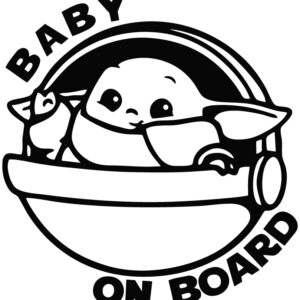 Baby Decal - Baby Yoda On Board