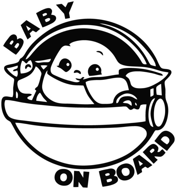 Baby Decal - Baby Yoda On Board