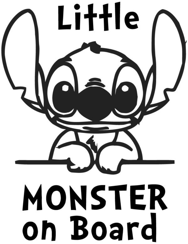 Baby Decal - Stitch - Little Monster On Board