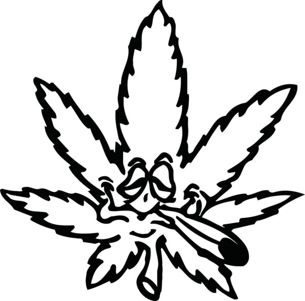 Cannabis Decal - Cannabis Stoned Leaf