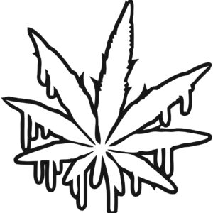 Cannabis Decal - Dripping Marijuana Leaf