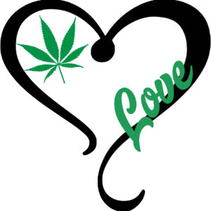Cannabis Decal - Love Weed Heart
