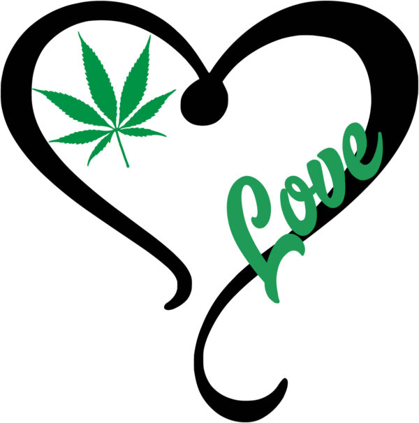Cannabis Decal - Love Weed Heart