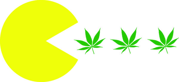 Cannabis Decal - Marijuana Leaf Pac Man