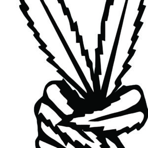 Cannabis Decal - Marijuana Leaves Peace Sign
