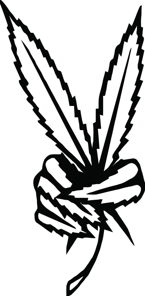 Cannabis Decal - Marijuana Leaves Peace Sign