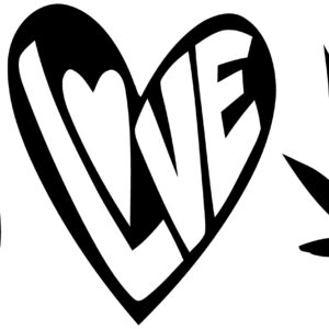 Cannabis Decal - Peace Love & Marijuana