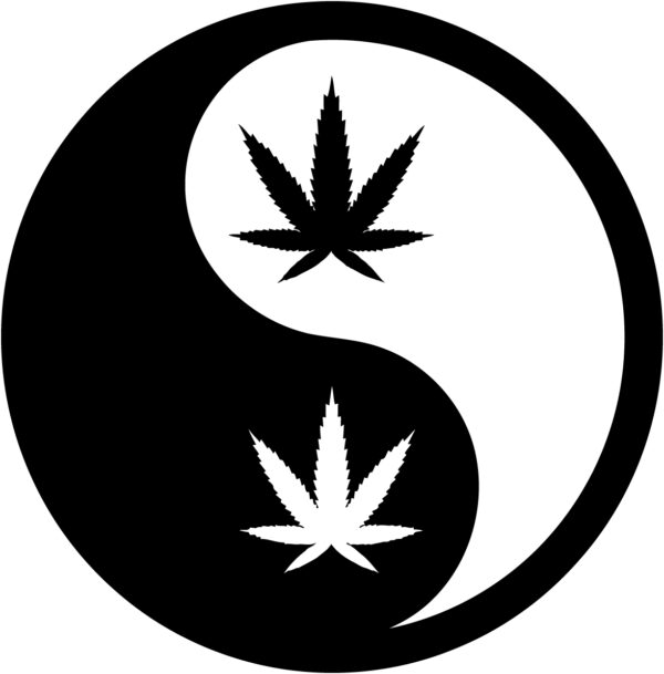 Cannabis Decal - Marijuana Ying Yang