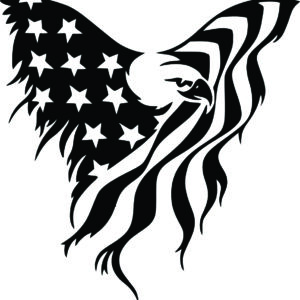Military Decal - Flagged Eagle