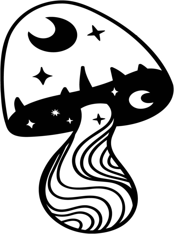 Wicca Decal - Moon Shroom