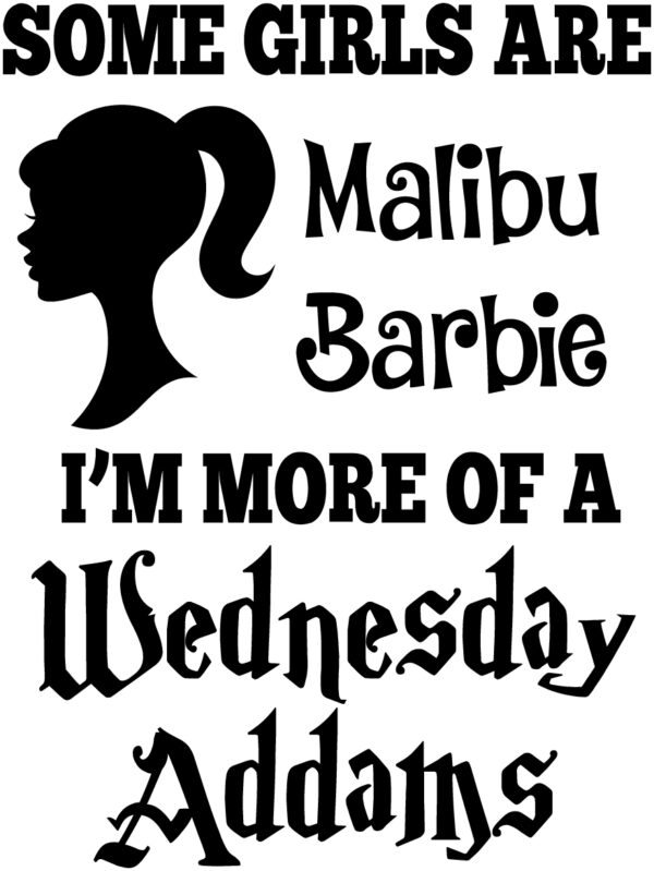 Misc Decal - Malibu Barbie - Wednesday Addams