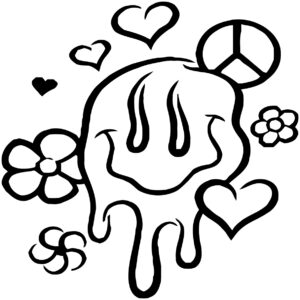 Misc Decal - Drippy Happy Hippie Face