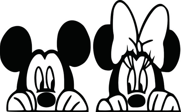 Misc Decal - Disney Peeking Mickey & Minnie