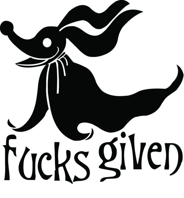 Misc Decal - Nightmare Before Christmas - Zero Fucks Given