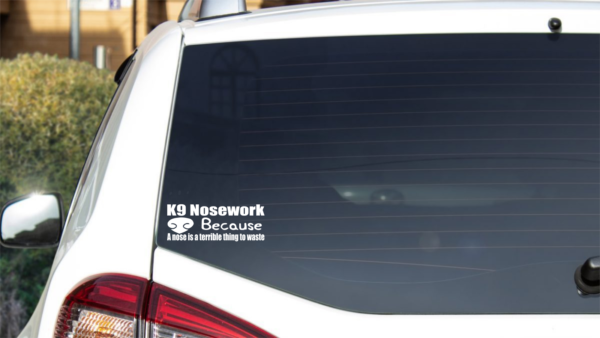 Barn Hunt Decal - K9 Nosework Because A Nose Is A Terrible Thing To Waste