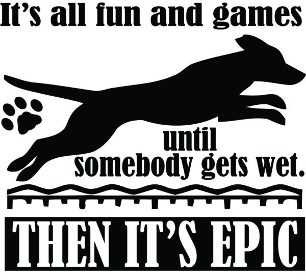 Dock Jumping Decal - It's All Fun & Games Until Someone Gets Wet Then It's Epic