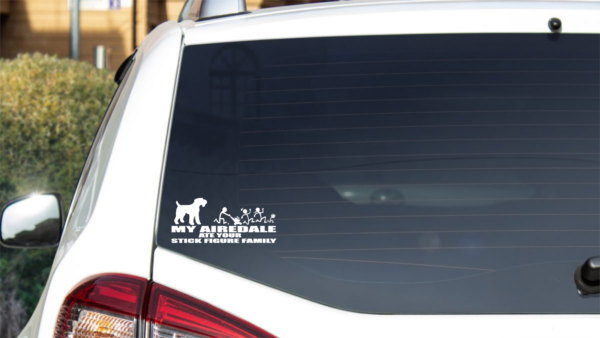 Breed Decal - My Airedale Ate Your Stick Figure Family