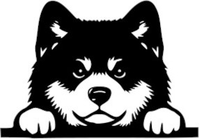 Breed Decal - Peeking Akita