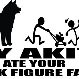 Breed Decal - My Akita Ate Your Stick Figure Family