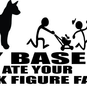 Breed Decal - My Basenji Ate Your Stick Figure Family