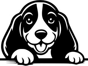 Breed Decal - Peeking Basset