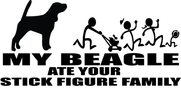 Breed Decal - My Beagle Ate Your Stick Figure Family