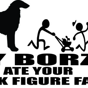 Breed Decal - My Borzoi Ate Your Stick Figure Family