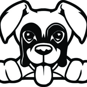 Breed Decal - Peeking Boxer