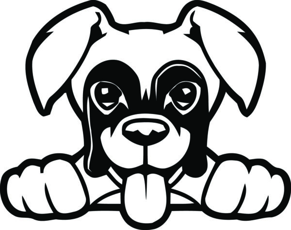 Breed Decal - Peeking Boxer