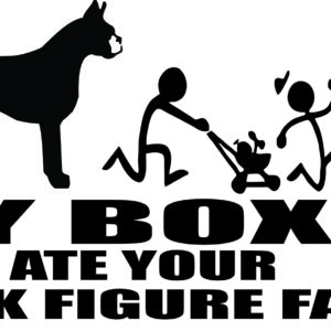 Breed Decal - My Boxer Ate Your Stick Figure Family