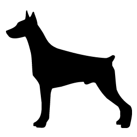 Breed Decal - Silhouette Doberman