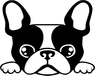 Breed Decal - Peeking French Bulldog
