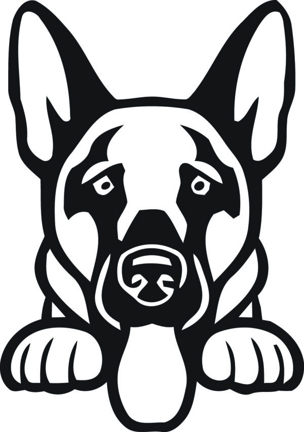 Breed Decal - Peeking German Shepherd