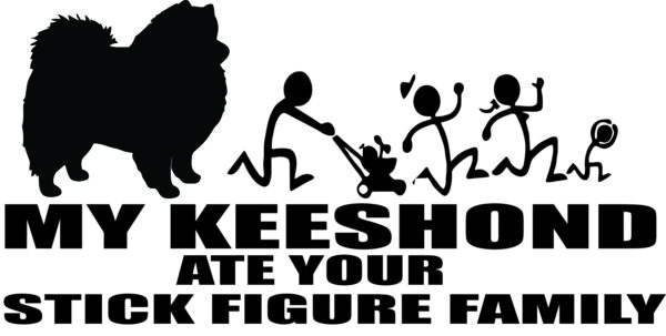 Breed Decal - My Keeshond Ate Your Stick Figure Family