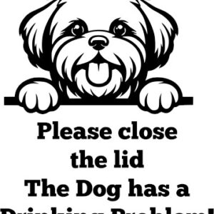 Breed Decal - The Dog Has A Drinking Problem - Lhasa Apso