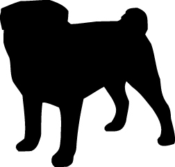 Breed Decal - Silhouette Pug