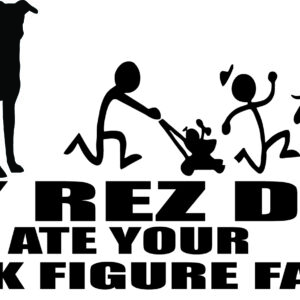 Breed Decal - My Rez Dog Ate Your Stick Figure Family