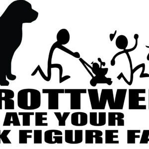 Breed Decal - My Rottweiler Ate Your Stick Figure Family