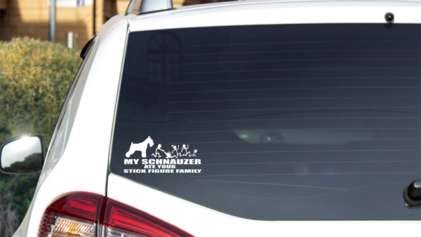 Breed Decal - My Schnauzer Ate Your Stick Figure Family