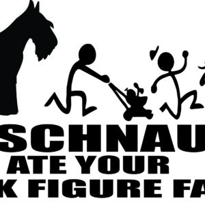Breed Decal - My Schnauzer Ate Your Stick Figure Family