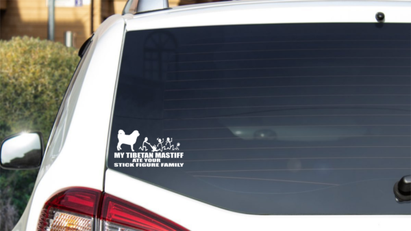 Breed Decal - My Tibetan Mastiff Ate Your Stick Figure Family