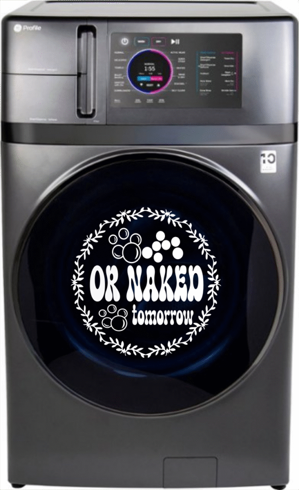 "Funny Naked Laundry Dryer Decal Sticker - Humorous Home Decor for Your Dryer"