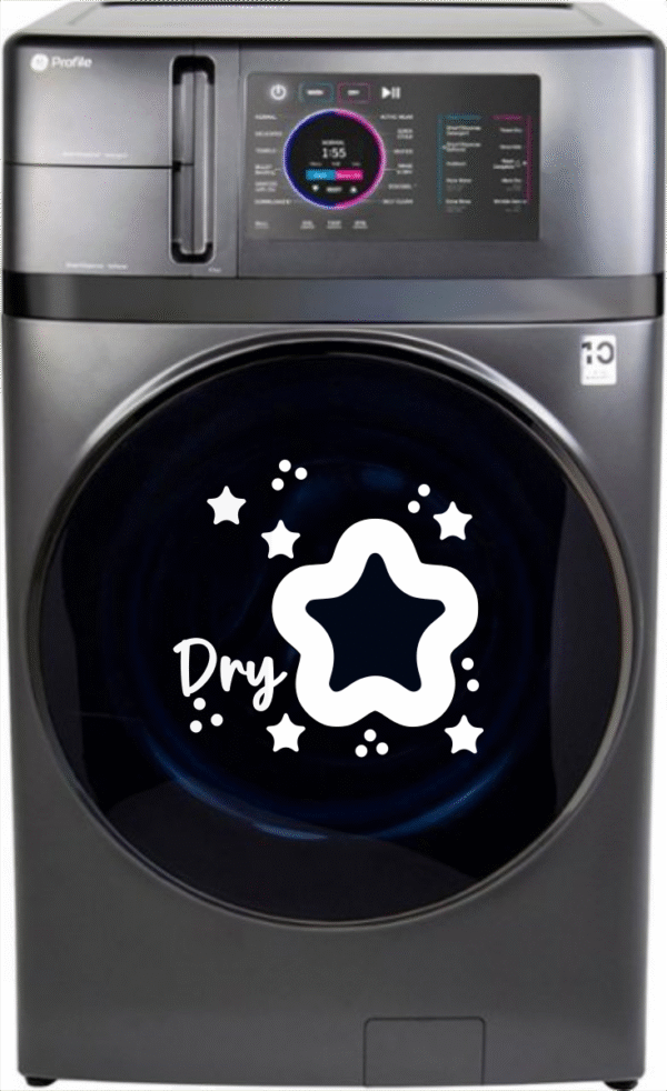 Moon & Stars Laundry Dryer Decal Sticker - Whimsical Home Decor for Laundry Rooms