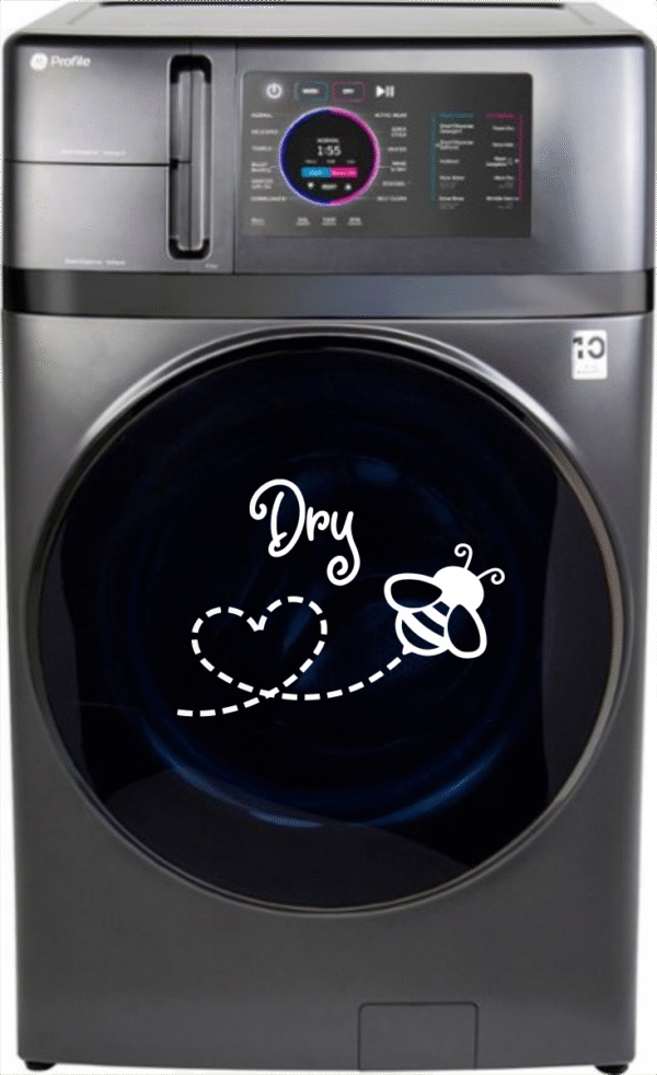 "Charming Honey Bee Laundry Dryer Decal Sticker - Cute Home Decor for Laundry Room"