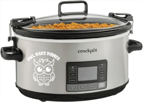 "Crock-pot Instant Pot Decal Sticker - Adorable Owl Design for Fun Dinner Prep"