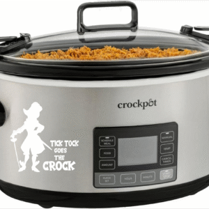 "Tick Tock Goes the Crock - Fun Decal Sticker for Crockpot & Instant Pot | Perfect Kitchen Decor"
