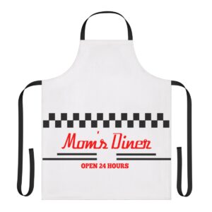 Fun Mom's Apron - 'Mom's Diner Open 24 Hours' - Perfect Gift for Moms Who Love Cooking