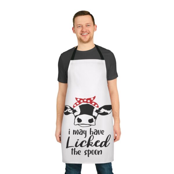 Fun Bandana Cow Apron - 'I May Have Licked The Spoon' - Perfect Gift for Cooking Lovers