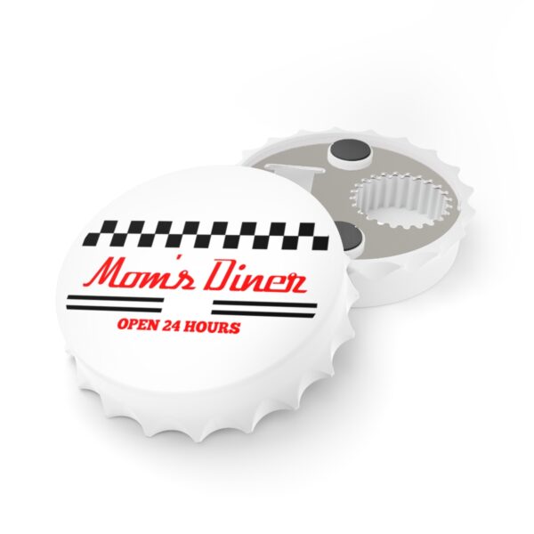 Vintage Diner Bottle Opener - 'Mom's Diner - Open 24 Hours' - Retro Kitchen Decor & Unique Gift Idea